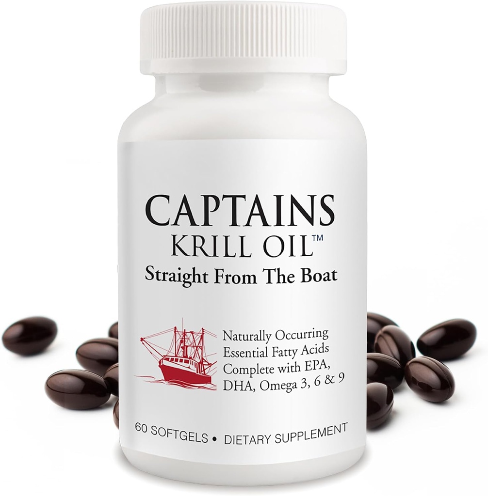 Captains Pure Antarctic Krill Oil TinyGels | 1-Bottle, 60 Capsules