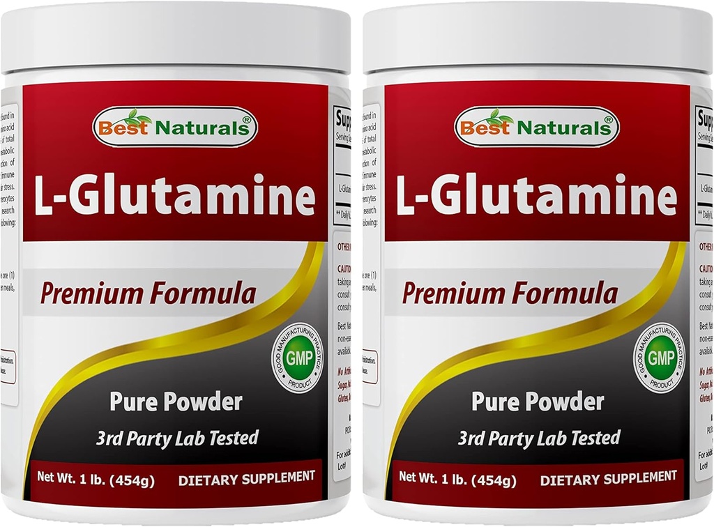 Best Naturals L-Glutamine Pure Powder 1 LB (1 LB (Pack of 2))