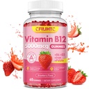 Vitamin B12 Gummies for Women & Men, 5000mcg Methyl B12 Gummies with Vitamin B6, D3, Iron, Folate for Adults, Supports Energy & Metabolism Boost, Mood, Immune & Nervous System, Sugar Free Strawberry