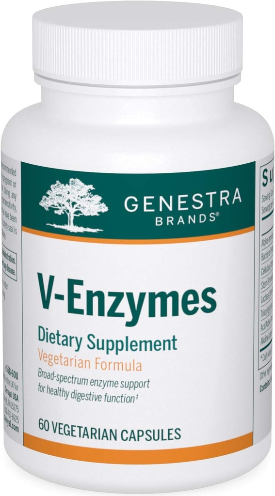 Genestra Brands V-Enzymes | Vegan Digestive Support to Help Lactose Digestion | 60 Capsules