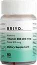 Briyo Vitamin B12 500 mcg (methylcobalamin) with Folate (methylfolate) 90 Mini softgels