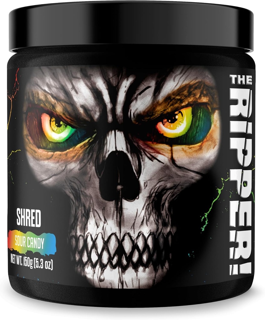JNX SPORTS The Ripper! Shredding Thermogenic Fat Burner - Sour Candy 30 Servings | Advanced Fast Acting Stim Thermogenesis, Appetite Suppressant for Men & Women