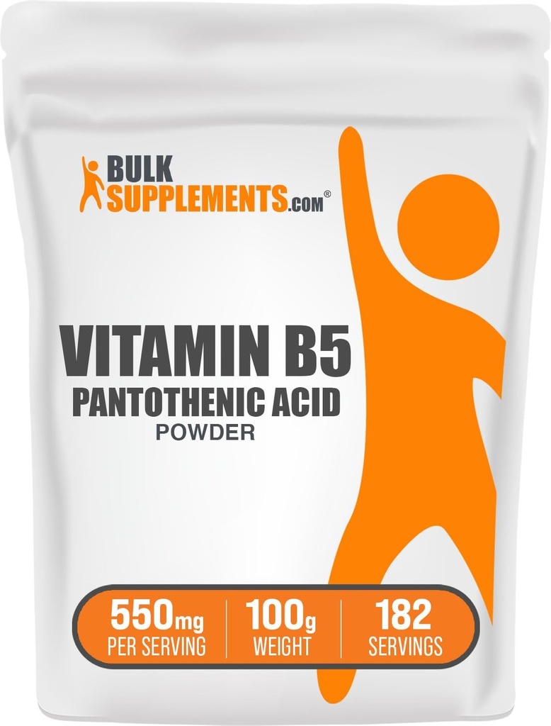 BulkSupplements.com Vitamin B5 Powder - as Calcium Pantothenate, B5 Vitamins - Gluten Free, 500mg of Vitamin B5 Pantothenic Acid per Serving, 100g (3.5 oz) (Pack of 1)