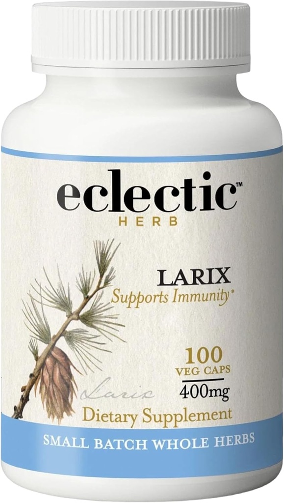 Eclectic Institute Raw Freeze-Dried Non-GMO Larix Capsules | Immune, Respiratory, and Ear Support | 100 CT (400 mg)