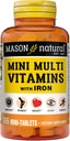 MASON NATURAL Mini Multi Vitamins with Iron, Vitamins A, C, D, E, B1, B2, B3, B6, B12, Folate and Calcium for Overall Health, 1 Year Supply
