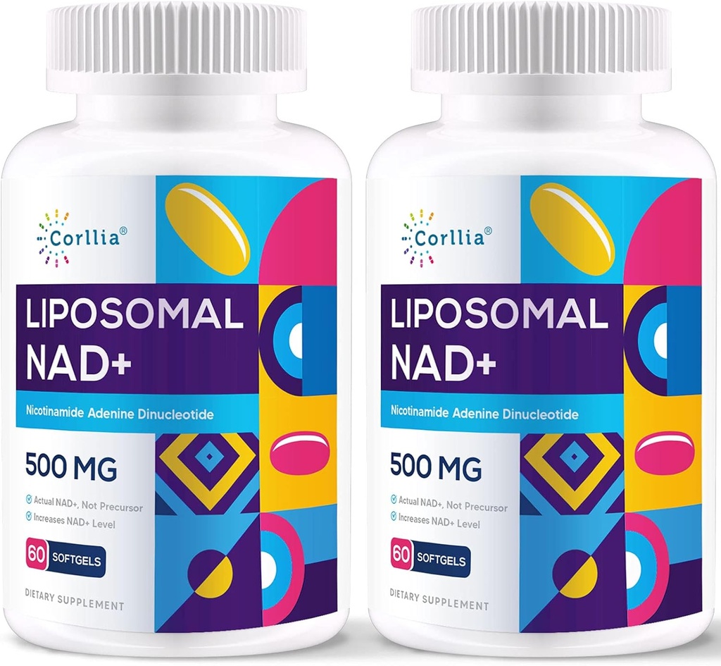 Liposomal NAD+ 500mg with TMG 250mg Softgels, Nicotinamide Riboside Alternative, Actual NAD+ Supplement, 120 Servings