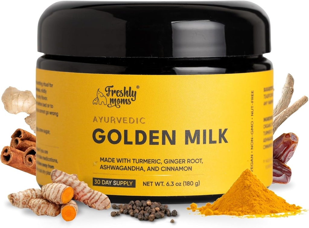 Ayurvedic Golden Milk | Superfood Supplement Powder | Natural Immunity Support | Promotes Restful Sleep | Organic Ashwagandha, Turmeric, Ginger & More | 30 Servings - OSH Wellness