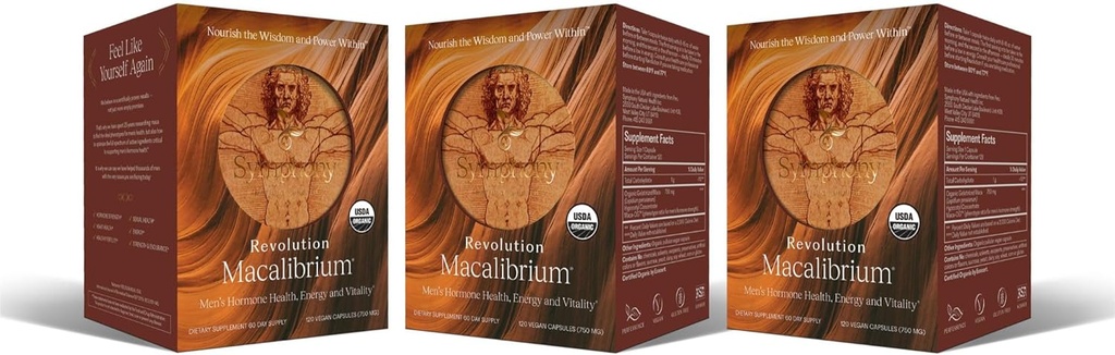 Revolution Macalibrium - Natural Concentrated Gelatinized Maca Supplement to Support Men's Hormone Health, Energy, Strength, Power, and Reproductive Health (3)