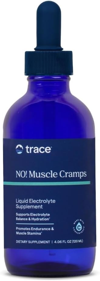 Trace Minerals NO! Muscle Cramps - Supports Dehydration & Aids Against Muscle Cramps - Electrolyte Support to Aid Endurance - Liquid Supplement with Magnesium & Potassium - 4.06 fl oz (60 Servings)