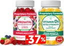 Lunakai Prenatal and Vitamin D3 Gummies Bundle - Pregnancy Multivitamin Gummy with Iron & Folic Acid - Immunity, Bone and Mood Support Supplement for Adults
