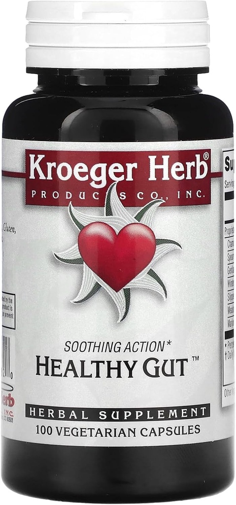 Kroeger Herb Healthy Gut Vegetarian Capsules, 100 Count