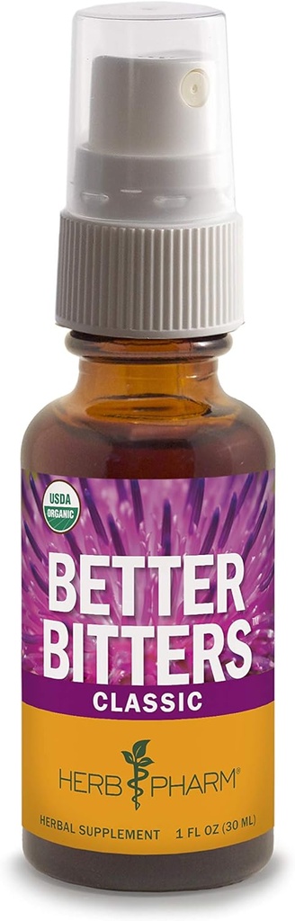 Herb Pharm Better Bitters Certified Organic Digestive Bitters, Classic, 1 Ounce