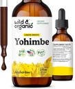 Wild & Organic Yohimbe Supplements for Men & Women - 5 mg Yohimbine Liquid Extract Drops - Pausinystalia Yohimbe Bark Tincture - Vegan, Alcohol-Free - 2 fl oz
