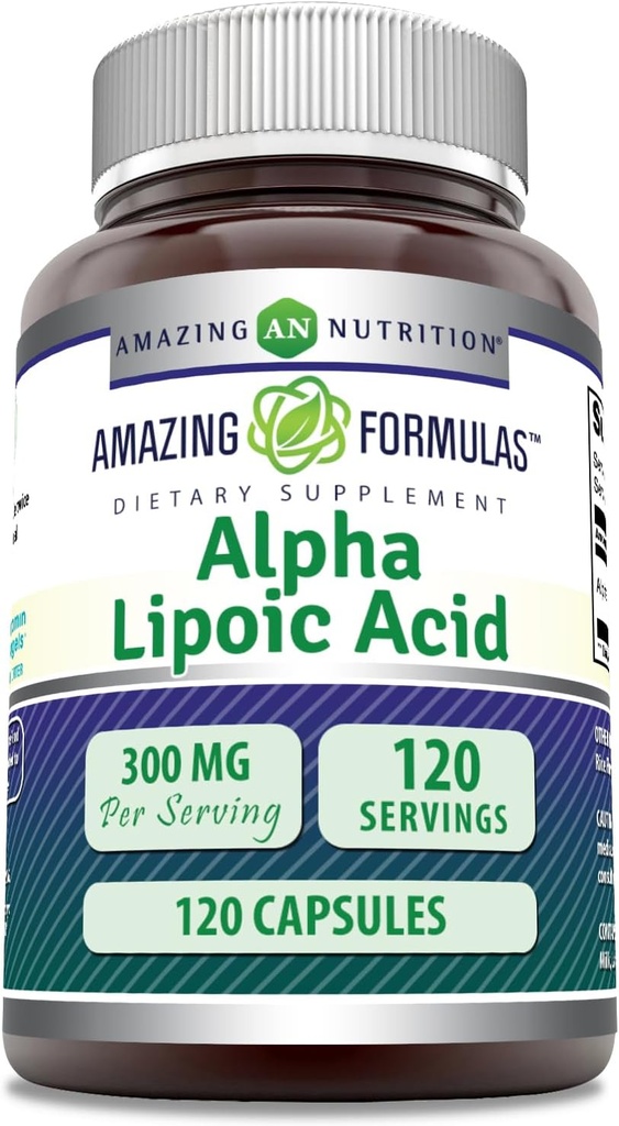 Amazing Formulas Alpha Lipoic Acid 300 Mg Capsules Supplement | Non-GMO | Gluten Free | Made in USA (120)