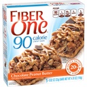Fiber One Chewy Bar, 90 Calorie, Chocolate Peanut Butter, 5 Fiber Bars, 4.10 oz (Pack of 6)