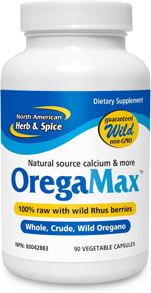 NORTH AMERICAN HERB & SPICE OregaMax - 90 Vegi Capsules - Healthy Digestive & Immune Support - Oreganol P73 Oregano Oil Supplement with Garlic & Onion - Non-GMO - 90 Servings