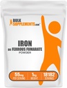 BulkSupplements.com Ferrous Fumarate Powder - Essential Mineral, Iron Supplement for Men and Women - Gluten Free, 55mg per Serving, 1kg (2.2 lbs) (Pack of 1)