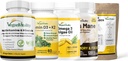 Vegan Vitality 6 Months Complete Wellness Bundle - Multivitamins, Lion's Mane, Vitamin D3 K2, Omega 3 Algae Oil, Vegan Collagen Booster