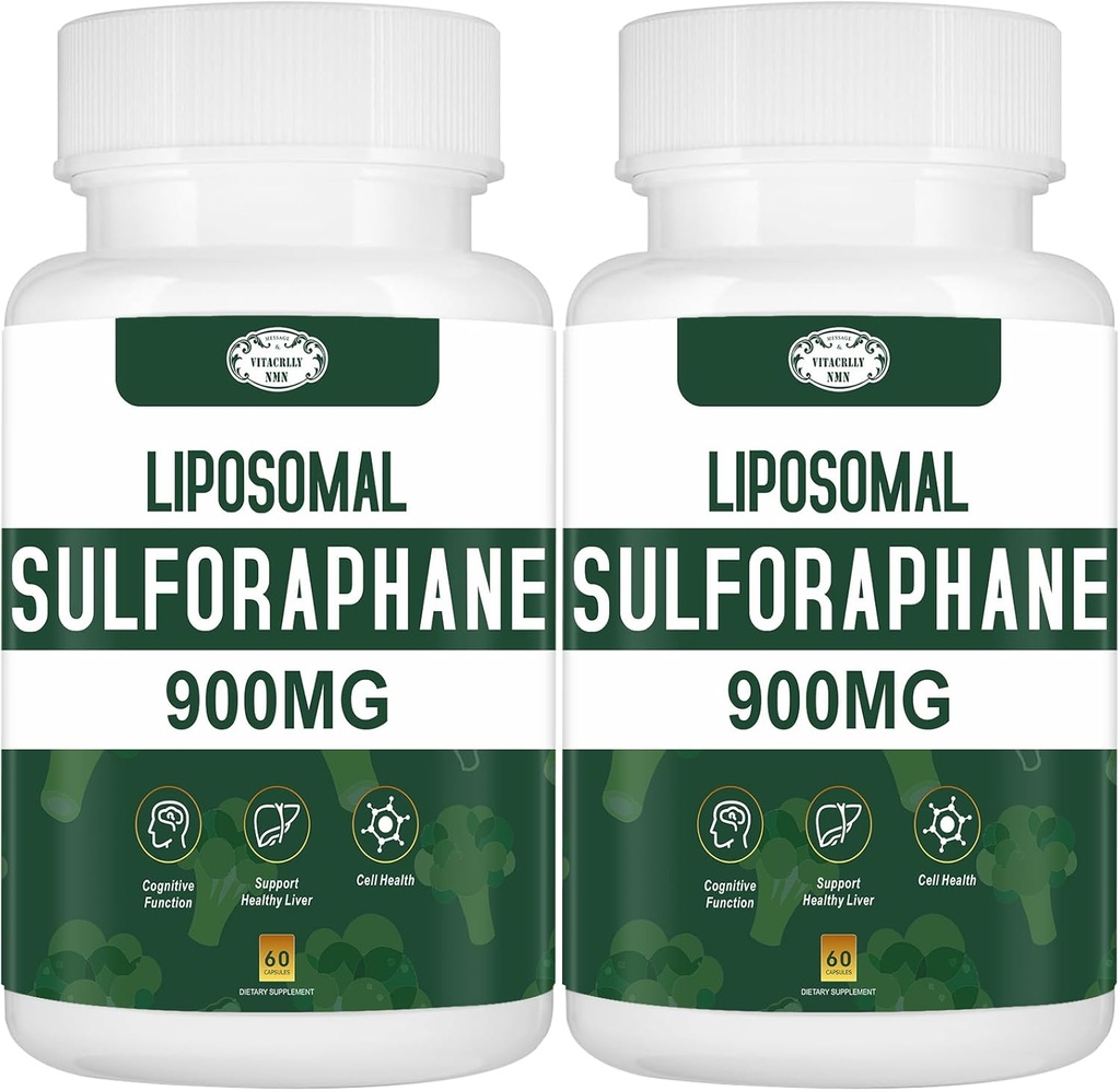 900MG Liposomal Sulforaphane Supplement Broccoli Extract, Liver Supplement for Antioxidant, Digestion, Cellular Health 120 Capsules