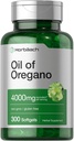 Horbäach Oregano Oil | 4000mg | 300 Softgel Capsules | Naturally Occurring Carvacrol Pills | Non-GMO and Gluten Free Extract Supplement
