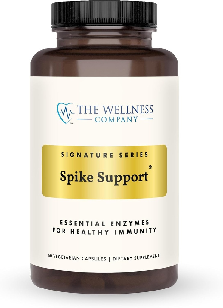 The Wellness Company Spike Support - Detox, Immune Health, Blood Flow, Anti-Clotting - Nattokinase, Dandelion Root, & Black Sativa | 60ct (1 Month Supply)