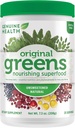 Genuine Health Greens+ Original Superfood Powder - Unsweetened Natural - Stevia Free - Chlorophyll Rich Ingredients, Spirulina, Milk Thistle, Antioxidants -Dairy Free -208g-25 Servings