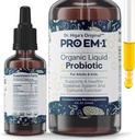 TeraGanix Organic Liquid Probiotic, Gut Health Supplement, Dr. Formulated for Adults & Kids, Improves Immune Function, Digestion & Nutrient Absorption, 6 Mil CFU/ml ﻿(4 fl oz)﻿