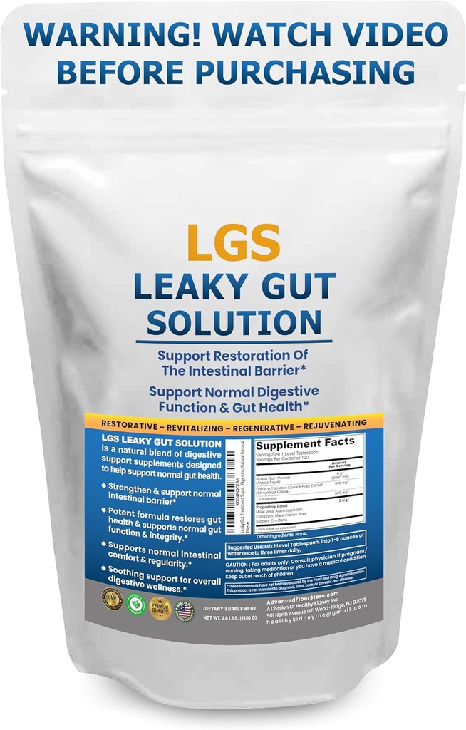 Leaky Gut Repair w/L Glutamine & Prebiotics- Gut Restore, Leaky Gut Health Powder- Leaky Gut Repair Supplements for IBS, Digestive Restoration & Gut Lining Support- Includes Guthealth Assist Book