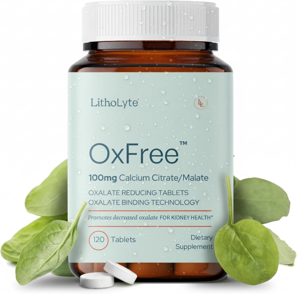 OxFree® | Kidney Health Support & Protector | Oxalate Reducing Tablets for Calcium Oxalate Balance | Science-Based Support Beyond Cleanse, Detox, or Stone Dissolver Supplements | 120 Tablets