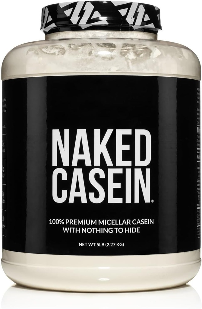 NAKED Casein - 5Lb Micellar Casein Protein Powder - Bulk, Zero Carb, GMO-Free, Gluten Free, Soy Free, Preservative Free - Stimulate Muscle Growth - Enhance Recovery - 76 Servings