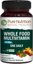 Pure Nutrition Whole Food Multivitamins for Men | 60 Tabs | One-A-Day | 100% RDA | 24 Natural Vitamins and Minerals | All Natural Plant Based Men's Multivitamin | 2 Months Supply