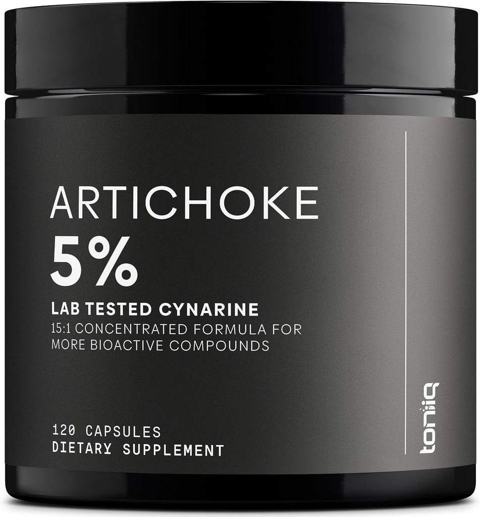 Artichoke Extract 15:1 – with 5% Cynarin (60 mg) – 120 Vegan Capsules – Liver & Digestive Support - Lab Tested - Non-GMO