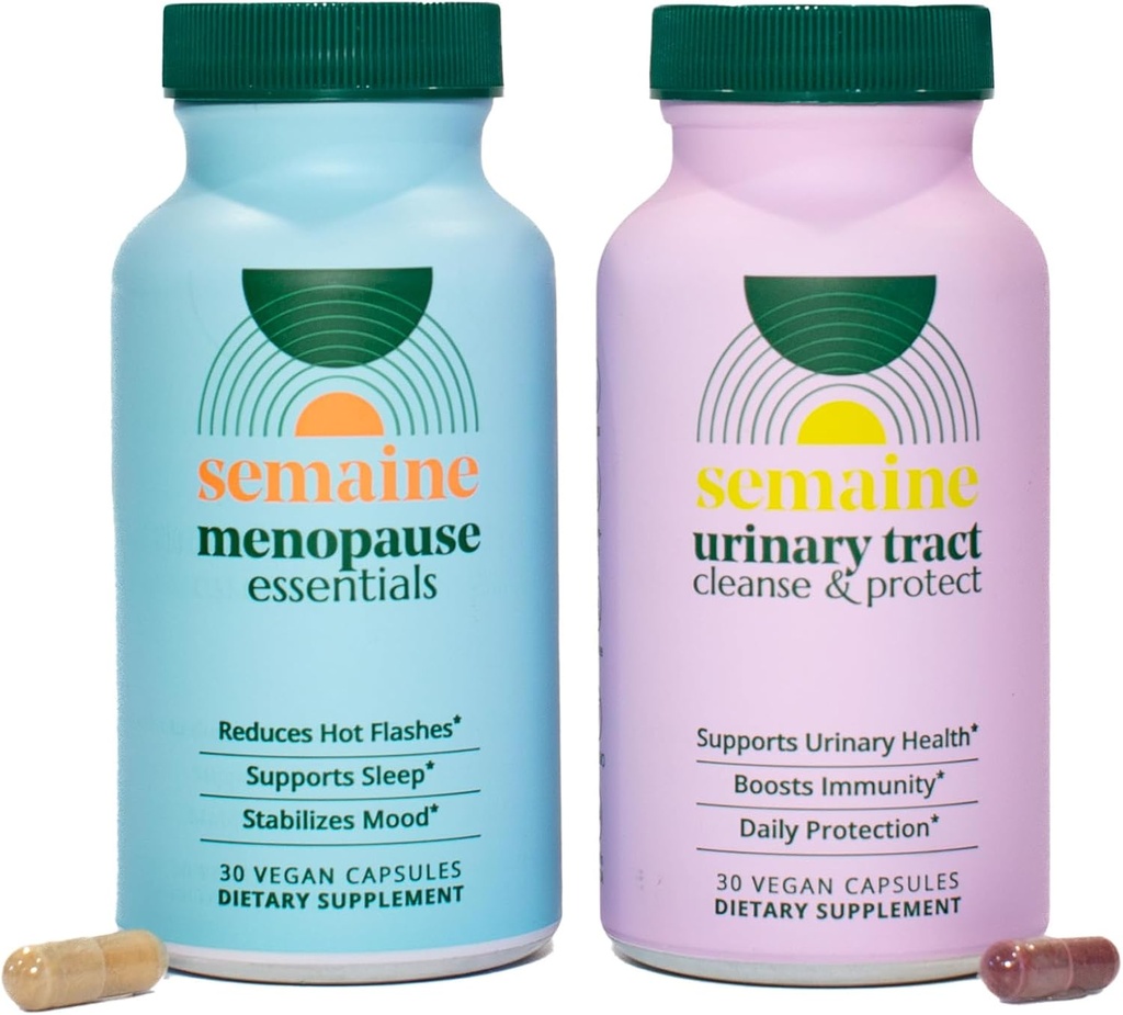 Peri/Menopause + Bladder Support Bundle - Ease Hot Flashes & Night Sweats, Powerful Bladder Support, Stabilize Mood & Thicken Hair. Science-Backed | 1 Month Supply