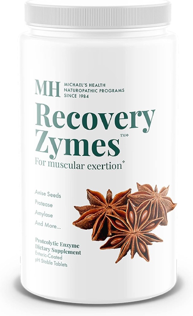 MICHAEL'S Health Naturopathic Programs Recovery Zymes - 1000 Enteric Coated pH Stable Tablets - Proteolytic Enzyme Supplement - Supports Natural Inflammatory Response - 166 Servings