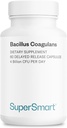 Supersmart Bacillus Coagulans Probiotic 4 Billion CFU per Day (High Absorption) - Lactobacillus Sporogenes Supplement | Non-GMO & Gluten Free - 60 Delayed Release Capsules