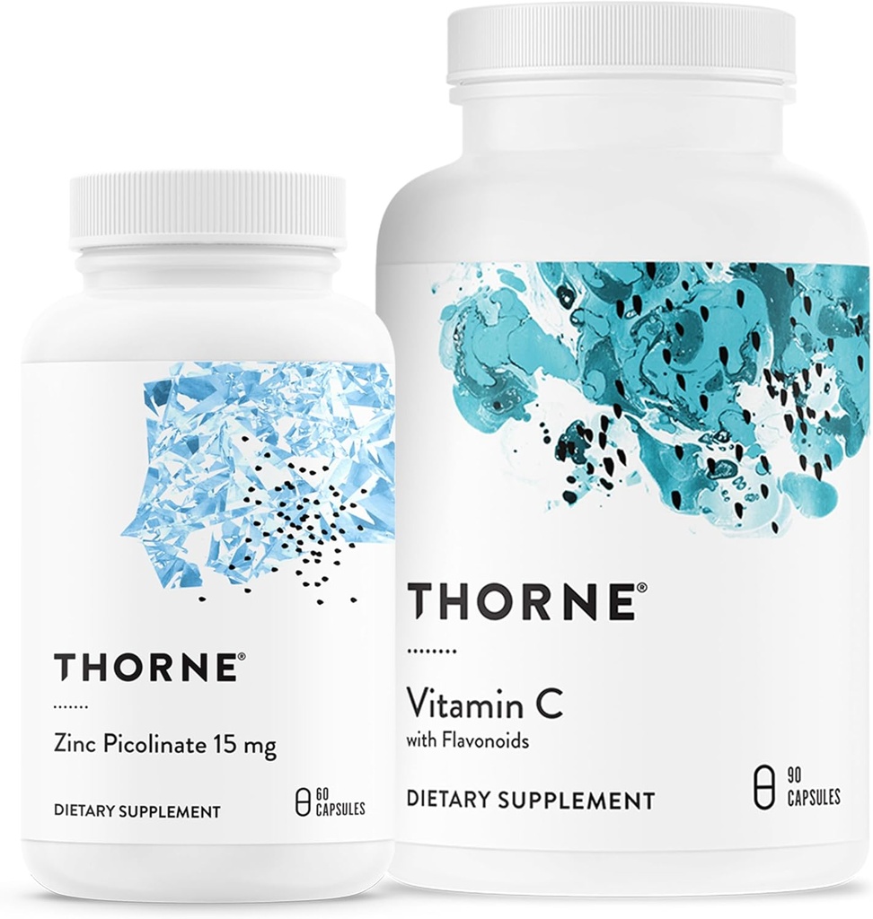THORNE - Immune Support Bundle: Zinc Picolinate and Vitamin C Capsules - 60 Servings