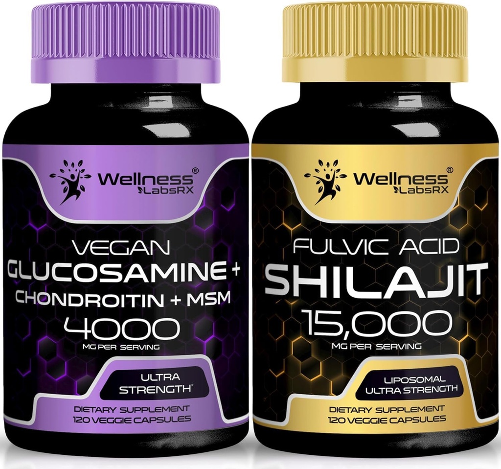 WELLNESS LABSRX Glucosamine Chondroitin MSM | Shilajit Capsules