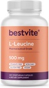 BESTVITE Filler-Free L-Leucine 500mg per Capsule (240 Vegetarian Capsules) – No Stearates, No Fillers – Vegan, Non-GMO, Gluten-Free Leucine Supplement – Essential Amino Acid Supplement