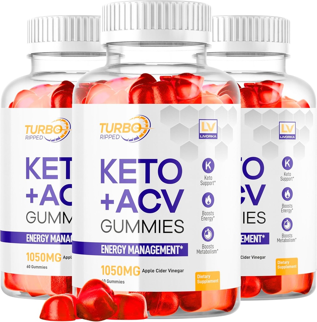 (3 Pack) Turbo Ripped Keto Weight Loss ACV Gummies, Turbo Ripped Keto ACV Gummies, Turbo Ripped Gummies, TurboRipped Keto ACV Apple Cider Vinegar Advanced Multivitamin Healthy s Gummys, 3 Months