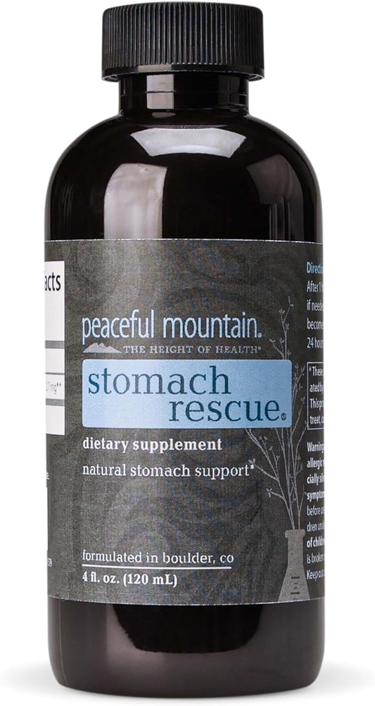 Natural Stomach Support & Immunity Booster - with Elemental Silver & Peppermint Essential Oil to Help Ease Stomach Discomfort - 4 fl. Oz