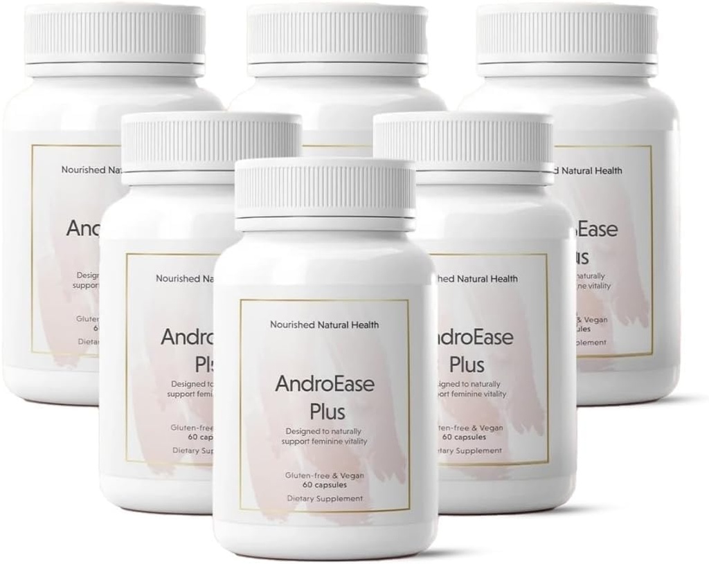 Nourished AndroEase Plus - Natural Balance Supplement for Women - Vegan Formula with Zinc & Saw Palmetto -360 Capsules for Daily Wellness & Vitality - Made in USA