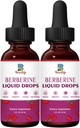 (2 Pack) Berberine HCL Supplement - Berberine Liquid Drops with Turmeric, Goldenseal Root, Artichoke Leaf, Ceylon Cinnamon, for Immune, Digestion System