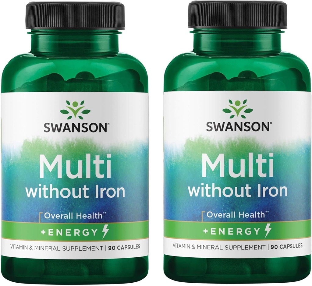 Swanson Active One Multivitamin Without Iron 90 Capsules (2 Pack)
