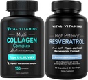 Vital Vitamins Multi Collagen Capsules + Resveratrol Capsules