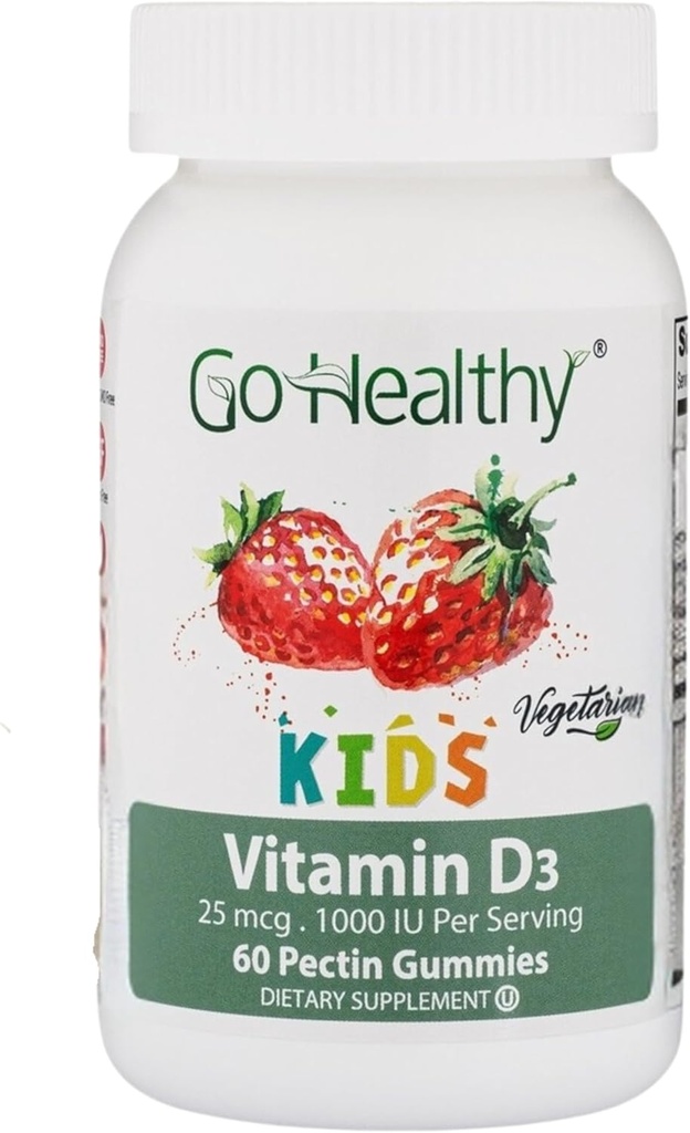 Vitamin D3 Gummies for Kids, Vegetarian, Non-GMO, Gluten Free, Kosher, – Go Healthy