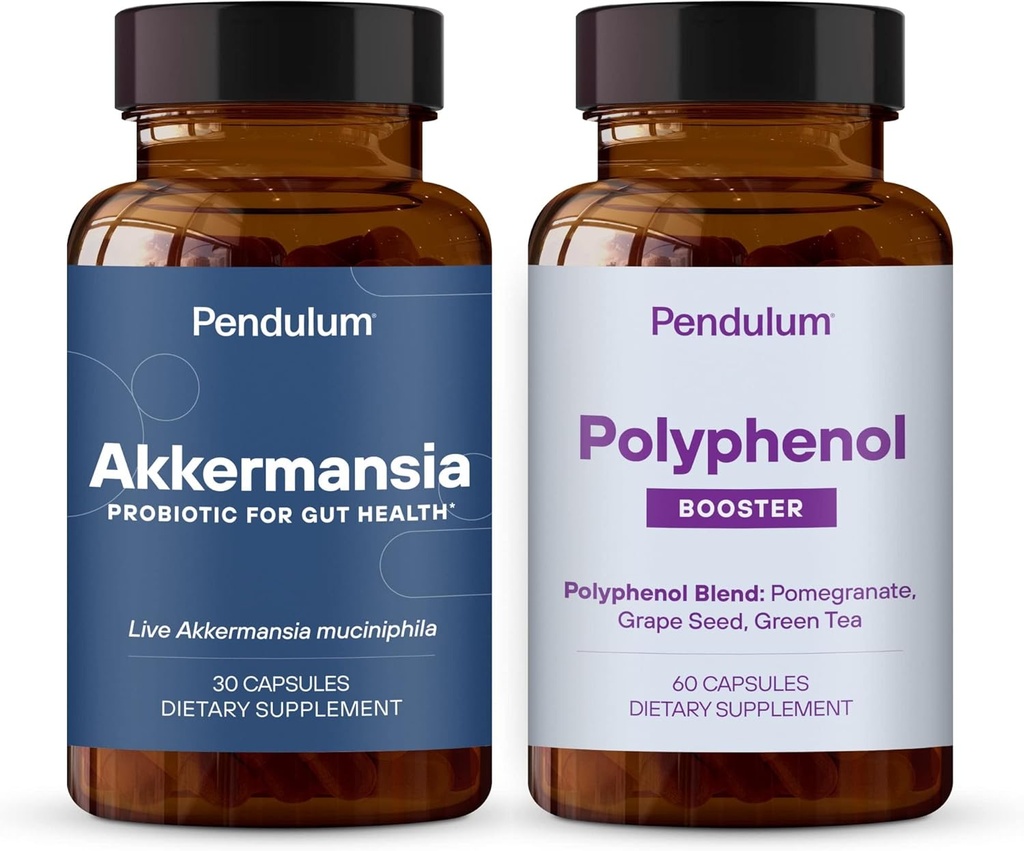 Pendulum Akkermansia & Polyphenol Booster Bundle - Live Probiotic Supplement for Improving Digestive & Cardio Health