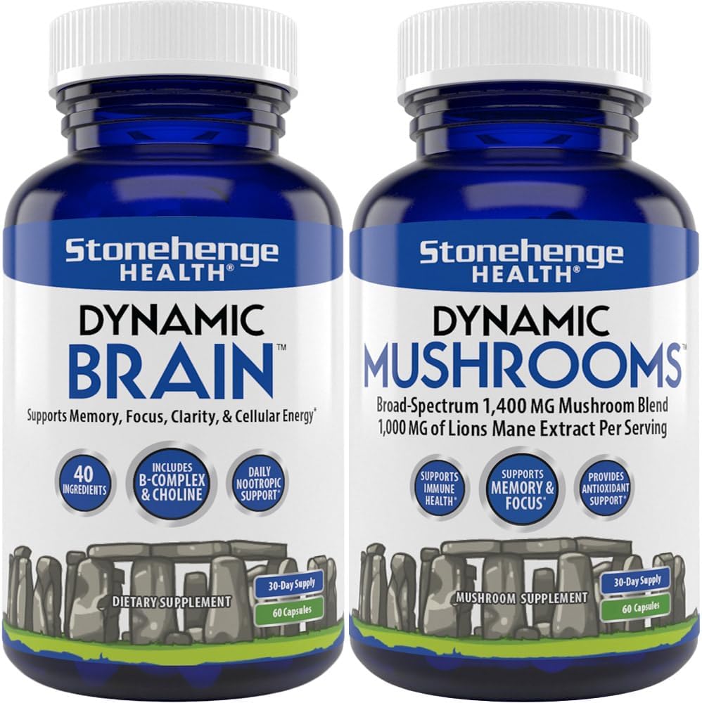 Stonehenge Health Dynamic Brain, Dynamic Mushrooms: Nootropics for Memory, Focus, Clarity Support