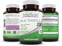 PURELY beneficial Organic Milk Thistle Capsules, 50:1 Milk Thistle Extract, Silybum Marianum 25000 mg Strength, Liver Cleanse & Antioxidant Support, 120 Veg Capsules, Vegan & Non-GMO