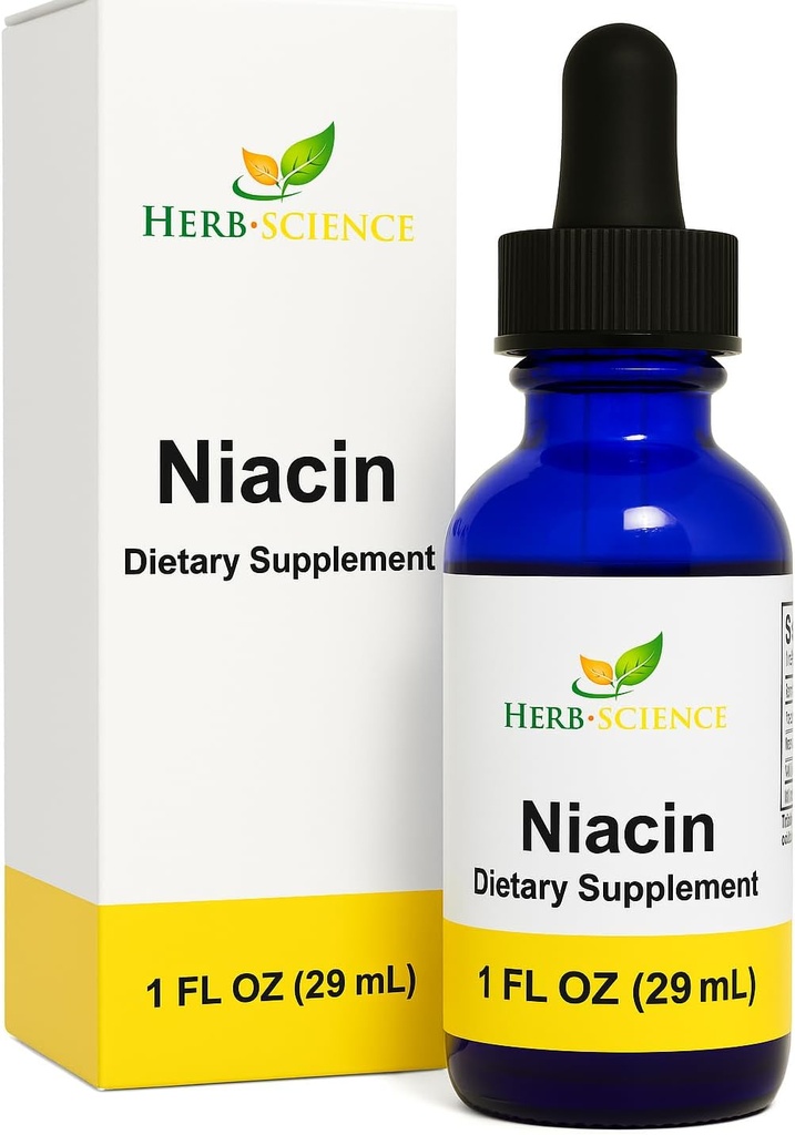 Liquid Vitamin B3 Drops - Cold Processed Niacin Supplement, Supports Tongue & Skin Health - Vegan, Non-Alcoholic and Quality Tested.- 1 Fl. Oz, 36 Servings