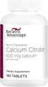 Bariatric Advantage Non Chewable Calcium Citrate - for Bariatric Surgery Patients - 600 mg Calcium Per Serving with Vitamin D3 - Mineral Supplements - 180 Tablets